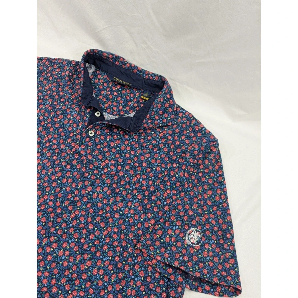 Polo Golf Ralph Lauren Floral Shirt Mens  Casual Preppy Oklahoma City Golf Large